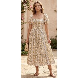 Anthropologie DRA Los Angeles Dress Size Large Floral Embroidered Peasant